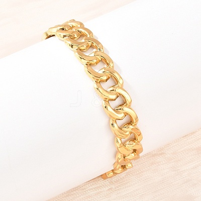 304 Stainless Steel Cuban Link Chain Bangles BJEW-Z155-03G-1