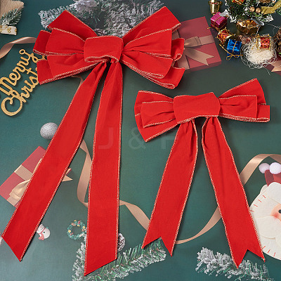 2Pcs 2 Styles Polyester Bowknot DIY-TA0014-50A-1