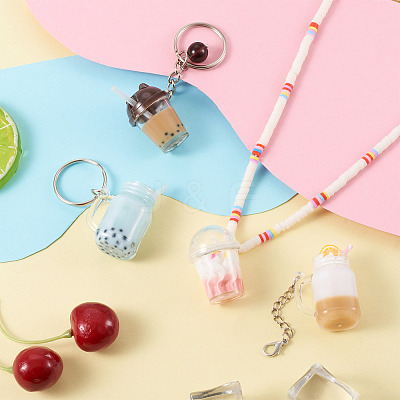 30pcs 15 style Imitation Bubble Tea & Ice Cream Resin Pendants RESI-FW0001-07-1
