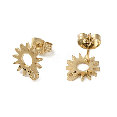 Ion Plating(IP) 304 Stainless Steel Stud Earring Findings X-STAS-I206-01G-1