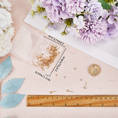 80Pcs Brass Stud Earrings Findings DIY-CN0002-89-1