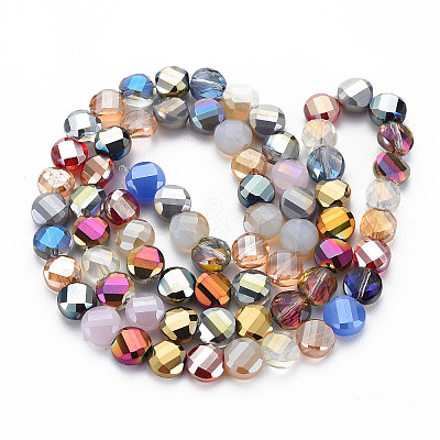 Electroplate Glass Beads Strands X-EGLA-T008-22-1