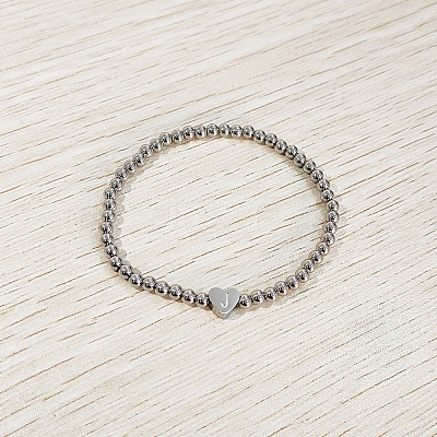 304 Stainless Steel Beads Stretch Bracelets for Women FS-WGC4F34-10-1