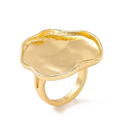 Oval Brass Open Cuff Finger Ring Enamel Settings X-KK-G428-03G-1