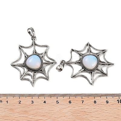 Opalite Spider Web Pendants G-Q163-09AS-09-1