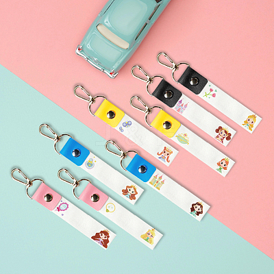 PU Leather & Cotton Name Marker Keychain AJEW-WH0514-019-1