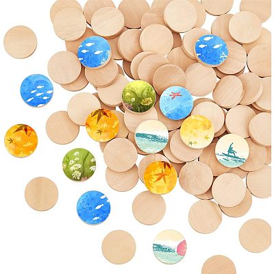Beech Wooden Round Pieces WOOD-OC0002-37-1