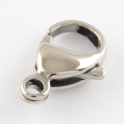 Tarnish Resistant Polished 316 Surgical Stainless Steel Lobster Claw Clasps STAS-R072-08-1