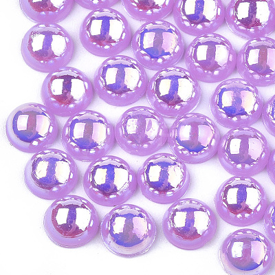 ABS Plastic Imitation Pearl Cabochons OACR-S025-6mm-09-1