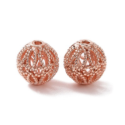 Rack Plating Brass Hollow Beads KK-P219-01A-RG-1