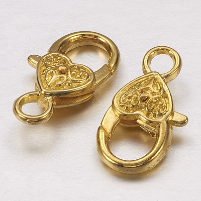 Tibetan Style Heart Lobster Claw Clasps X-K08Y0012-1