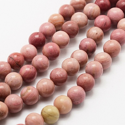 Natural Rhodonite Beads Strands X-G-J358-03-4mm-1
