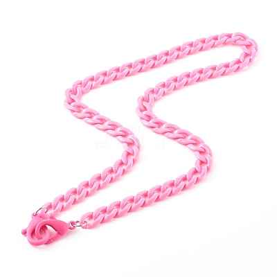 Personalized Acrylic Curb Chain Necklaces NJEW-JN03515-03-1