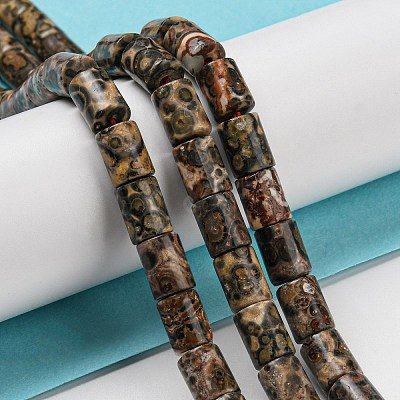 Natural Leopard Skin Jasper Beads Strands G-Q1008-A06-1