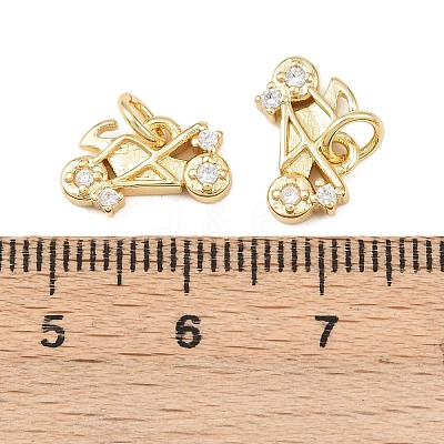 Brass Micro Pave Clear Cubic Zirconia Pendants KK-G544-03G-01-1