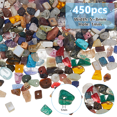 2 Strands Natural & Synthetic Mixed Gemstone Chip Beads Strands G-DC0001-56-1