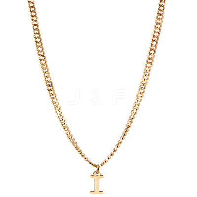 1Pc 304 Stainless Steel Letter Pendant Necklaces NJEW-LP0001-33I-G-1