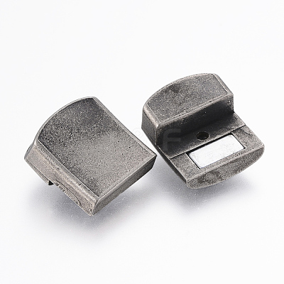 304 Stainless Steel Magnetic Clasps with Glue-in Ends STAS-F130-77AS-1
