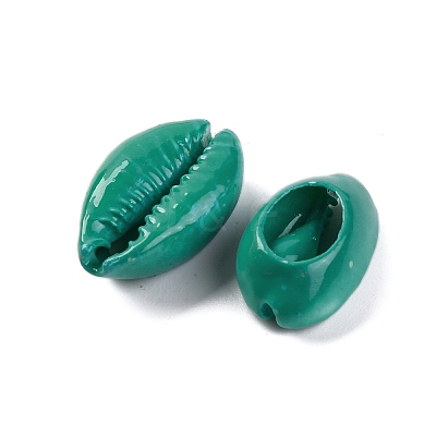 Baking Paint Cowrie Shell Beads SSHEL-M023-01L-1