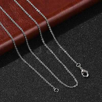1.4mm Rack Plating Brass Cable Chain Necklaces for Women Men MAK-L044-23P-1