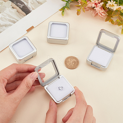 Plastic Loose Diamond Gemstone Display Boxes CON-WH0094-13A-1
