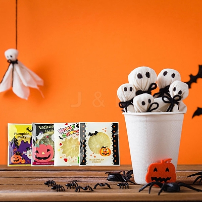 100Pcs 10 Colors Halloween Theme Plastic Bakeware Bag OPP-YW0001-05-1