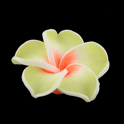 Handmade Polymer Clay 3D Flower Plumeria Beads CLAY-Q192-15mm-13-1