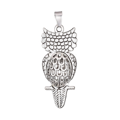 Antique Silver Plated Alloy Pendants ALRI-L046-O01-AS-1