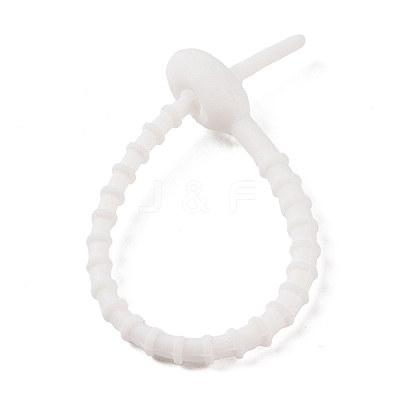 Oval Shape Silicone Cable Zip Ties AJEW-C034-03-1