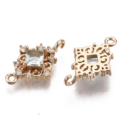 Brass Micro Pave Cubic Zirconia Links Connectors X-KK-R111-014-A03-1