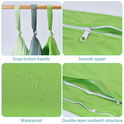 3Pcs 3 Colors Cloth Makeup Storage Zipper Bags ABAG-GL0001-08-1