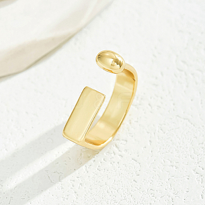 Real 18K Gold Plated Brass Open Cuff Rings XT2727-1-1