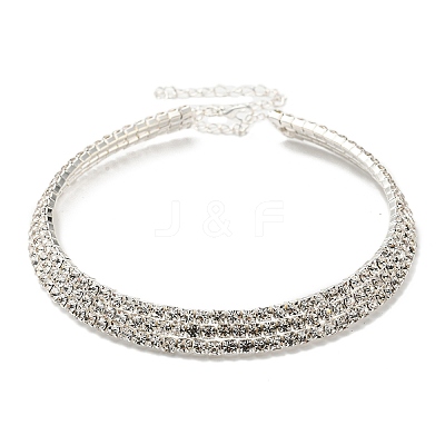 Crystal Rhinestone Choker Necklaces NJEW-L176-02S-1