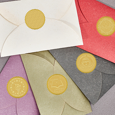 Plastic Self Adhesive Gold Foil Embossed Stickers DIY-WH0211-026-1