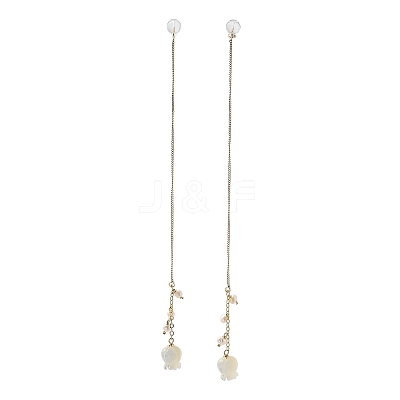 Natural Pearl Ear Studs EJEW-P256-47G-1