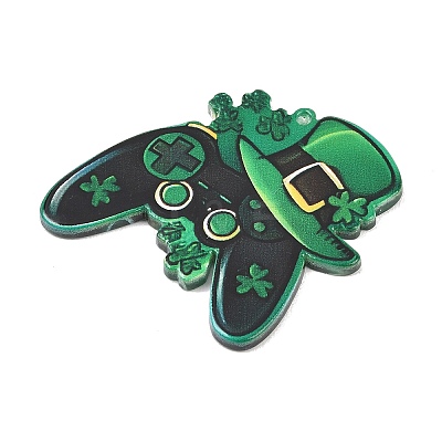 Saint Patrick's Day Opaque Printed Acrylic Pendants OACR-A045-05A-1