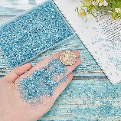 Transparent Electroplate Crushed Glass Craft GLAA-SC0001-98C-01-1