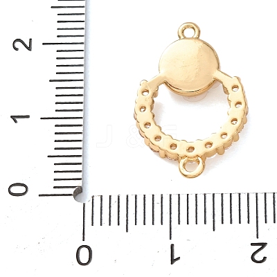 Brass Micro Pave Clear Cubic Zirconia Connector Charms CU-CBAA2D6-03G-1