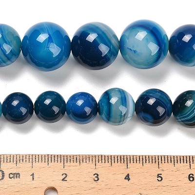 Natural Banded Agate Graduated Beads Strands G-P589-A01-01F-1