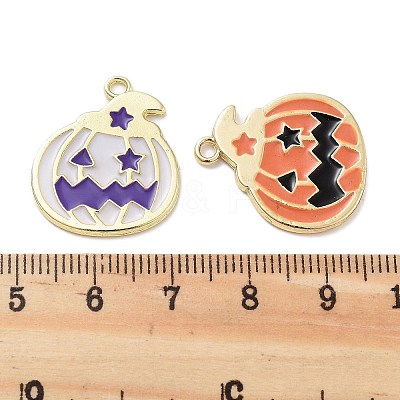 Halloween Theme Rack Plating Alloy Enamel Pendants PALLOY-F311-02G-1