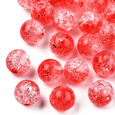 Transparent Crackle Acrylic Beads CACR-N002-27B-1