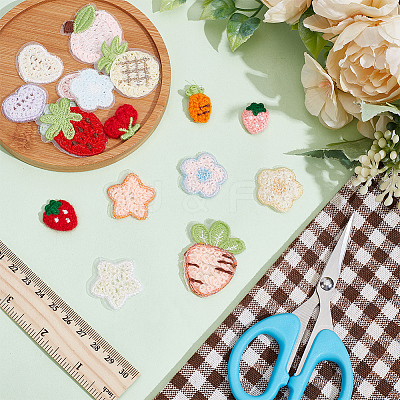 Strawberry/Carrot/Star Embroidery Cloth Sew on Appliques PATC-WH0008-135-1