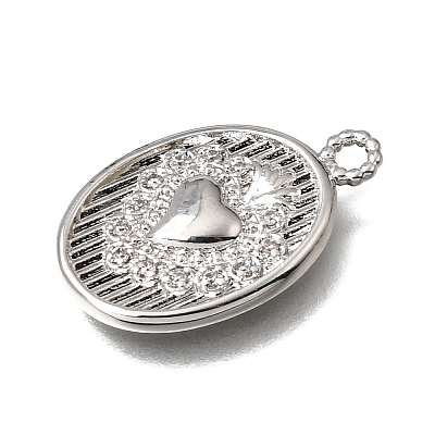 Brass Micro Pave Clear Cubic Zirconia Pendants KK-K427-36P-1