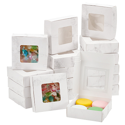 Marble Print Paper Candy Storage Box CON-WH0084-92A-1