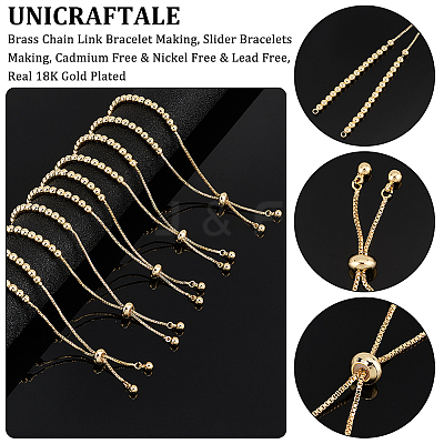 6Pcs Brass Chain Link Bracelet Making TWIR-UN0001-63-1