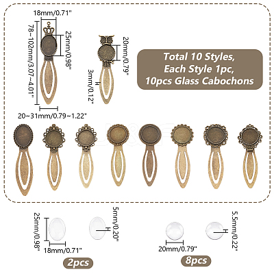 DIY Blank Alloy Bookmark Making Kit TIBE-HY0001-06-1
