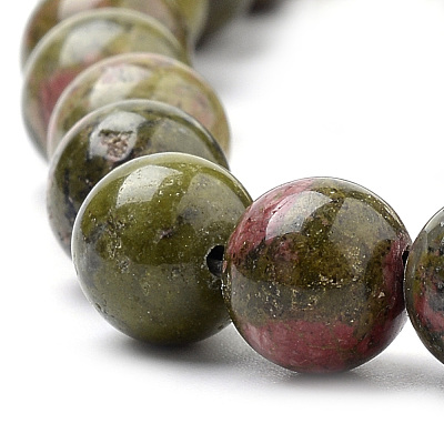 Natural Unakite Beads Strands X-G-S259-14-6mm-1