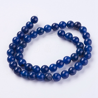 Natural Agate Beads Strands G-G583-8mm-12-1