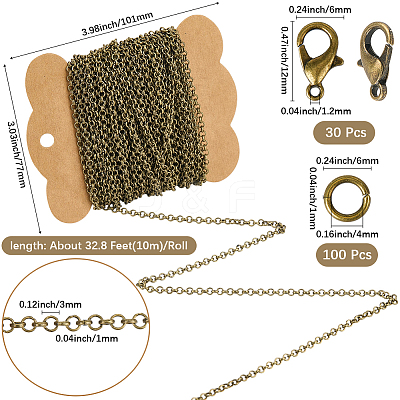 DIY Iron Chains Necklaces Making Kits DIY-SC0029-14A-1