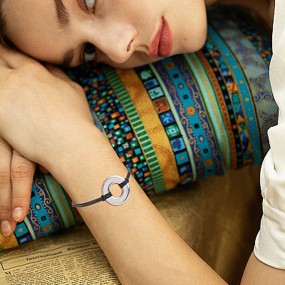 10Pcs 2 Colors Eco-Friendly Korean Waxed Polyester Braided Beaded Bracelets BJEW-DC00004-1